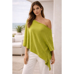 Marsh Landing Womens Cashmere Silk Poncho Size L/XL Lightweight Luxury Coastal